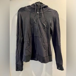 Lululemon Black Hooded Lightweight Zip Up Sweatshirt
